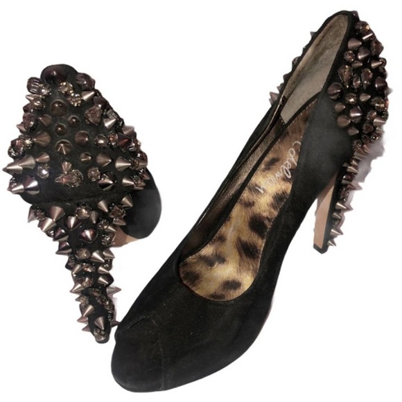Sam Edelman | Lorissa Spiked Peep Toe Heels - Picture 1 of 8